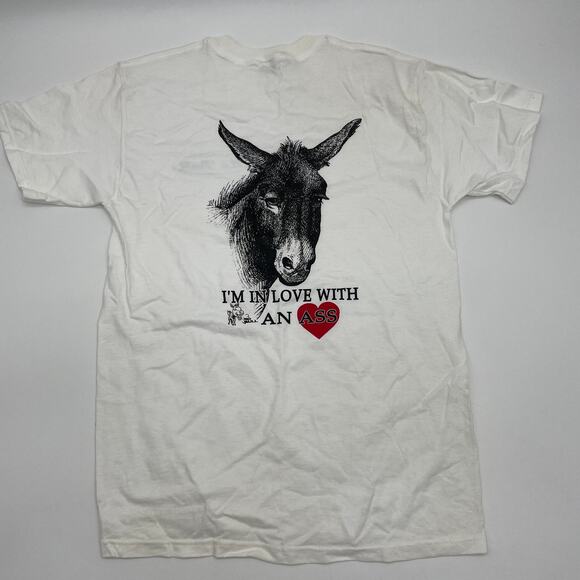 LOFTEEZ Women's T-Shirt Size M Cotton Donkey Image Funny Short Sleeve Top - Picture 1 of 5